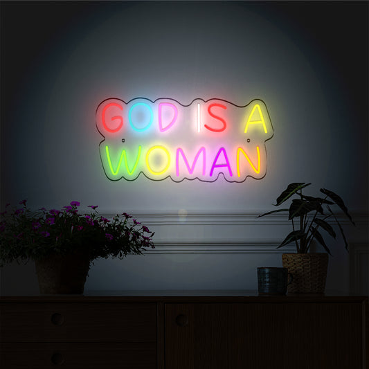 Néon LED mural – GOD IS A WOMAN